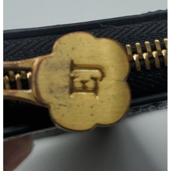 ERIC JAVITS Reptile Patchwork Leather Black Tan Zip Around Wallet - Picture 4 of 15